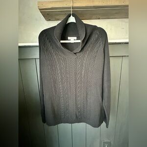 Coldwater Creek Women Black Knit Pullover Chunky Sweater Size XL 16